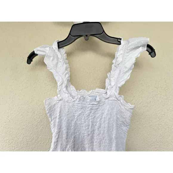 Hill House The Ellie Nap Dress Sheer White Swiss Dot M Prairie Cottage Tradwife - Picture 9 of 11